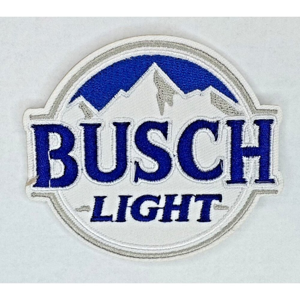 Busch Light Beer Tan 3.5in Embroidered Sew / Iron-on Patch